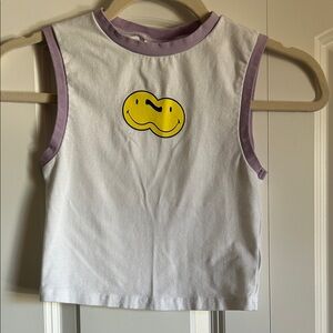 H&M White and Purple Sleeveless Baby Tee size XS